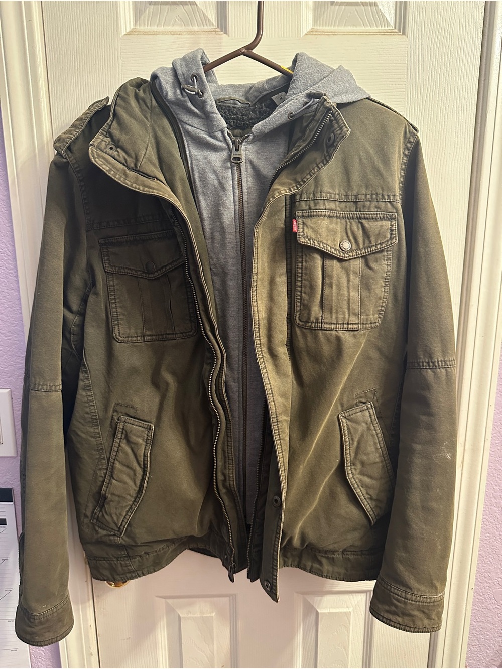 Men's Levi’s Olive Utility Jacket with Hooded Insert